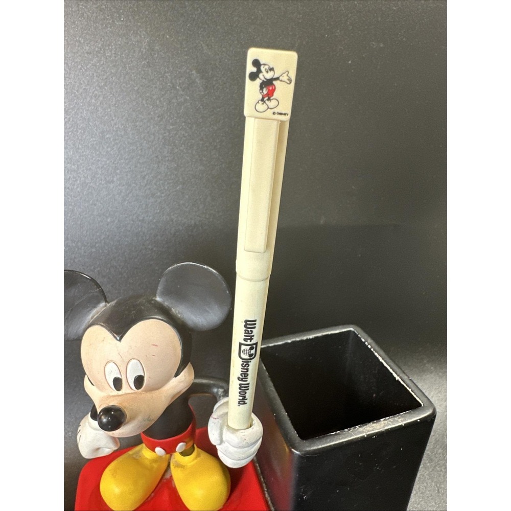 Vintage Disney Mickey Mouse Pen & Pencil Holder Notepad Holder Desk Org w/ Pen - Picture 2 of 11